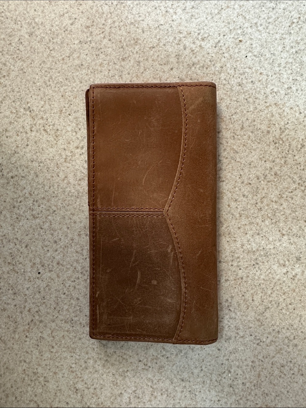 Brown Leather Long Wallet